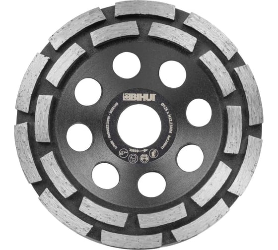 Чашка алмазная по бетону двухрядная DUAL-ROW MAX 125х22 мм BIHUI DCWD5 1
