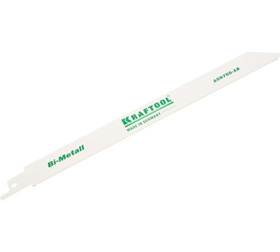 Полотно Kraftool по металлу для электроножовки S1122EF 1/2" S разведенные фрезерованные зубья Bi-Metall шаг 1.4 мм 180 мм 159755-18