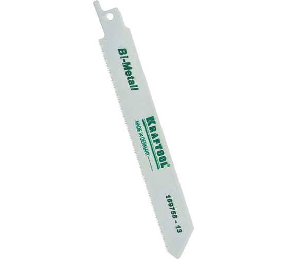 Полотно Kraftool по металлу для электроножовки S922EF 1/2" S разведенные фрезерованные зубья Bi-Metall шаг 1.4 мм 130 мм 159755-13