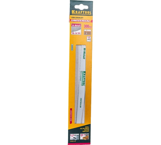 Полотно Kraftool по металлу/дереву для электроножовки S1222VF 1/2" S разведенные фрезерованные зубья Bi-Metall шаг 1.8-2.5 мм 280 мм 159705-U-28