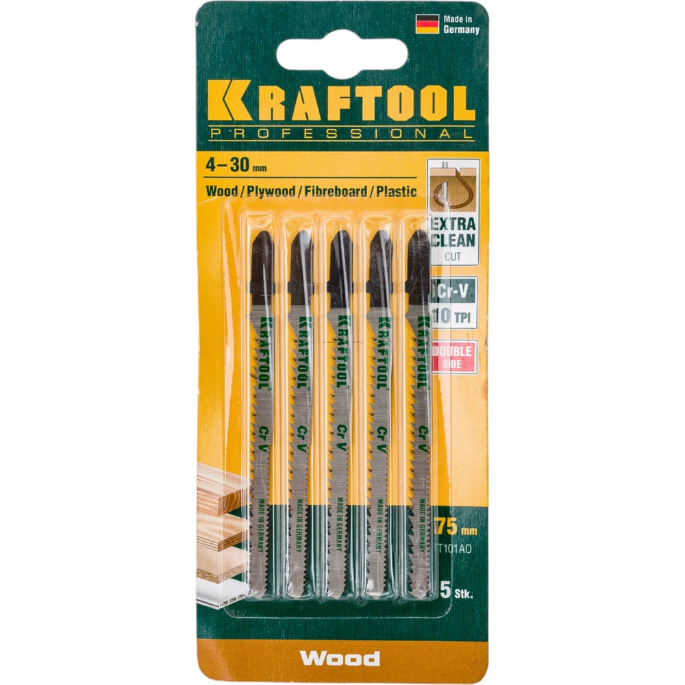 Пилки Kraftool для электролобзика по дереву 75x2.5 мм фигурный рез 5 шт ...