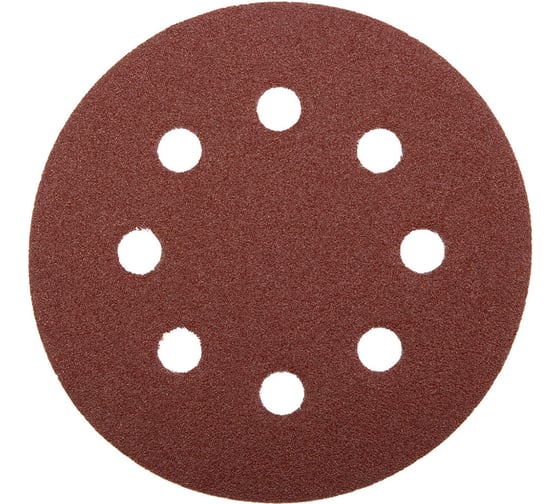 Универсальный шлифовальный круг Зубр Мастер на велкро основе 115 мм 8 отверстий Р60 5 шт. 35560-115-060 1