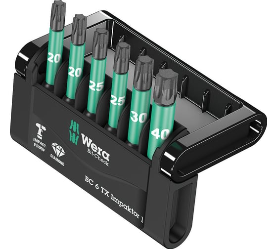 Набор бит Wera Impaktor 867/4 IMP DC 3xTX 25/50 мм; 2xTX 30/50 мм; 1xTX 40 мм WE-057693