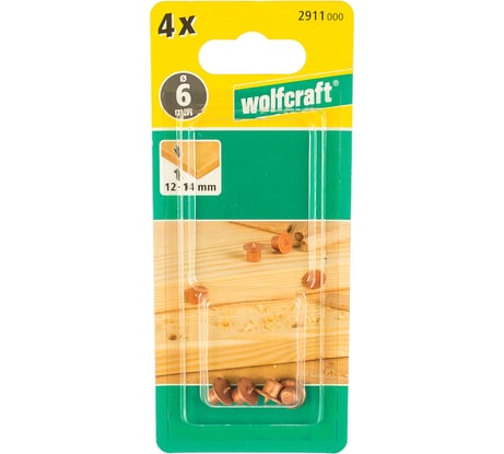 Дюбельфиксы Wolfcraft шипы для отметки мест под шканты, 6 мм 4 шт. 2911000