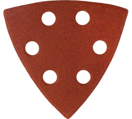 Универсальный шлифовальный треугольник STAYER на велкро основе 6 отверстий Р60 93x93x93 мм 5 шт. 35460-060