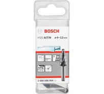 Ступенчатое сверло по металлу Bosch HSS-AlTiN 5 ступеней 4-12 мм 2608588064