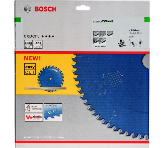 Торцевая пила Bosch Expert for Wood 254x30x2.4 мм 2608642530