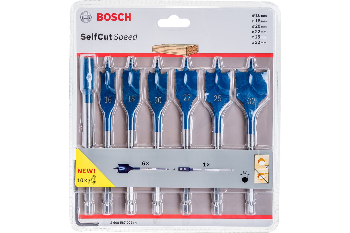 Набор перьевых сверл Bosch Selfcut Speed 7 шт. 2608587009 - выгодная ...