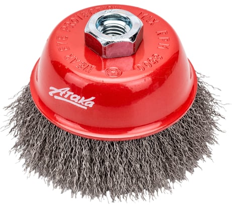 Чашеобразная гофрированная щетка Атака №152 0110014430 d-100 M14 нержавеющая сталь 34722