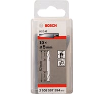 Двухстороннее сверло по металлу Bosch HSS-G 5 мм 2608597594 10 шт.