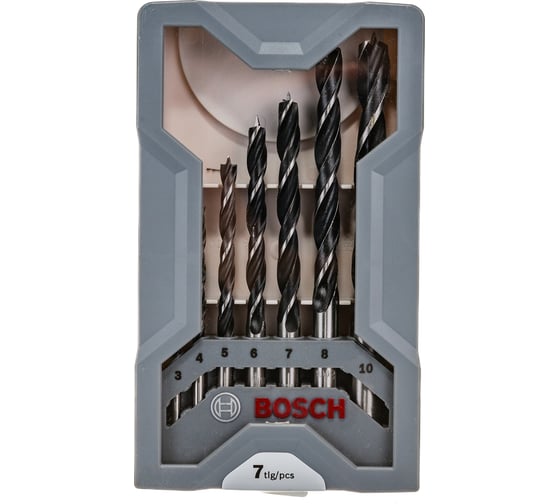 Набор сверл по дереву Bosch X-Pro Line 3-10 мм 7 шт. 2607017034