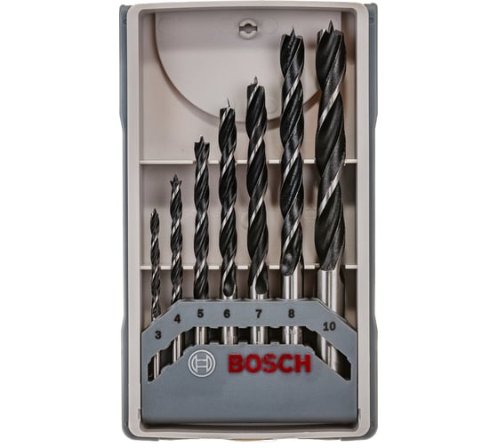 Набор сверл по дереву Bosch X-Pro Line 3-10 мм 7 шт. 2607017034