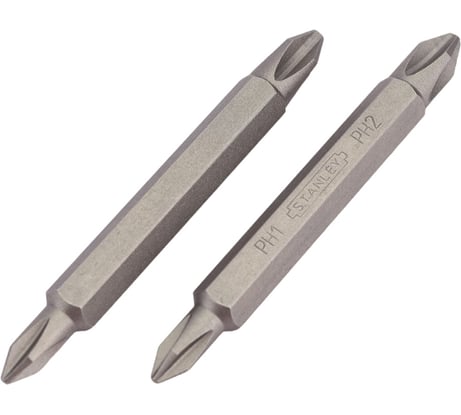 Двухсторонняя отверточная вставка Stanley PH1 PH2 60 мм 1/4" HEX 10 шт. 1-68-784