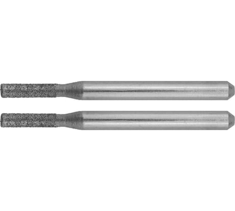 Алмазные мини-шарошки Зубр диаметр 2.3x10x3.2мм длина 38 мм 2 шт. 35921