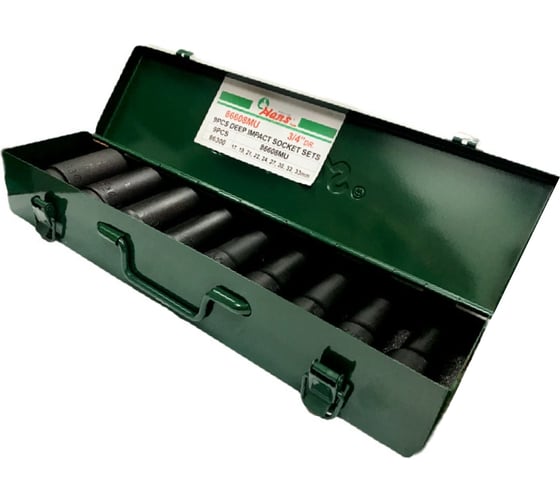 Комплект длинных ударный головок Hans 3/4" 17-33 мм 9 предметов 86608MU 1