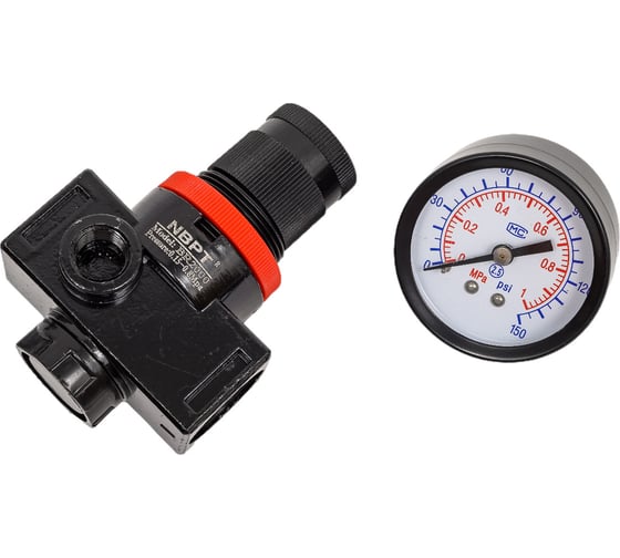 Регулятор с манометром BR2000 1/4", 4500 л/мин NBPT 58626 1