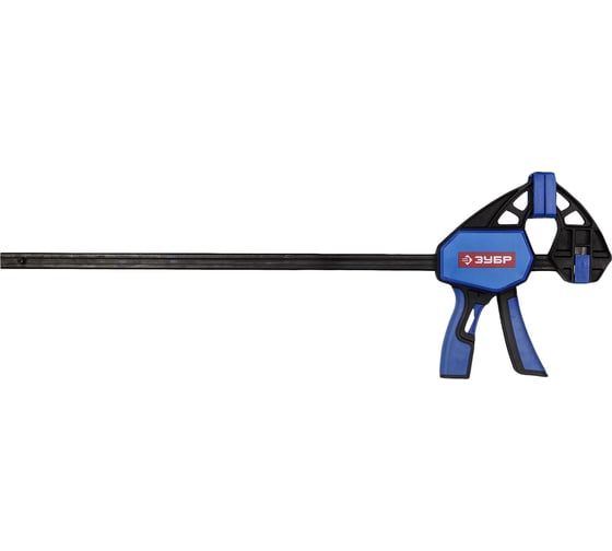 Ручная пистолетная струбцина Зубр Эксперт корпус нейлон армированная фиберглассом двухкомпонентные ручки металлическая рейка 450/645 мм 150 кгс 32243-45 1