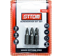 Набор бит PH, PZ (3 шт, S2)  OTTOM 59008