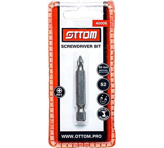 Бита PH1x50 мм (1 шт, S2) OTTOM 40006