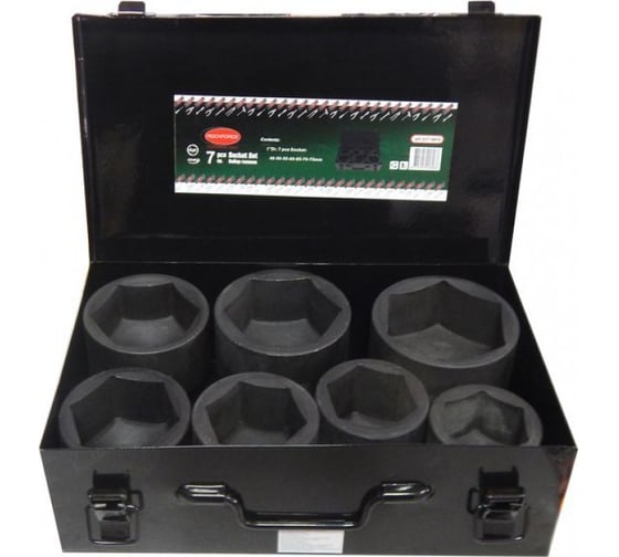 Набор торцевых ударных головок (7 шт; 46-75 мм; 1DR) ROCKFORCE RF-8071MPB(17348) 1