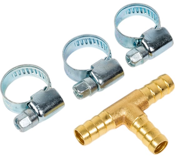 Разветвитель T-образный елочка 8 мм, хомуты в комплекте ROCKFORCE RF-E102-6/2 1