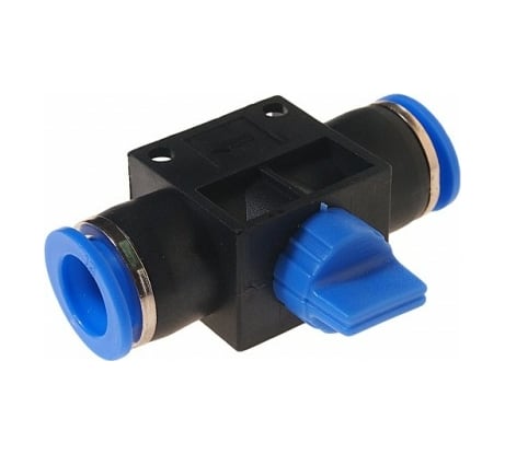 Фитинг для пластиковых трубок с краном (12х12 мм) ROCKFORCE RF-SHVFF12-12(2024)