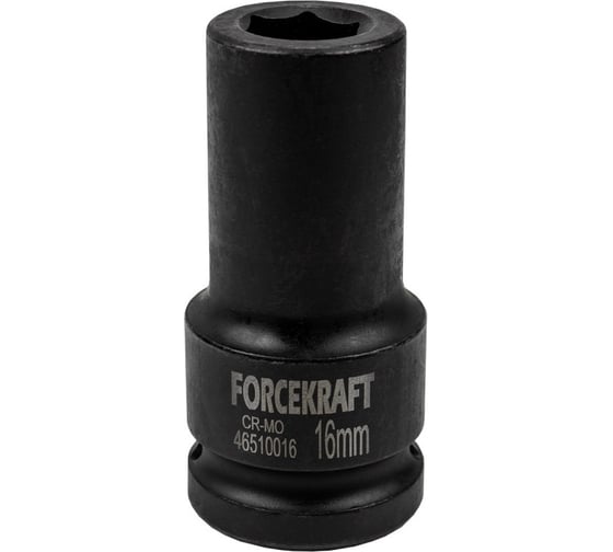 Головка ударная глубокая 6-гранная 16 мм, 3/4"DR Forcekraft FK-46510016(57401) 1