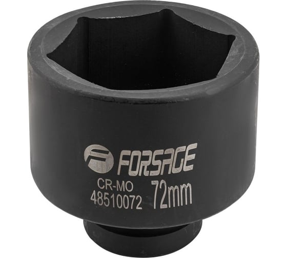 Головка ударная глубокая 6-гранная 72 мм, 1"DR Forsage F-48510072(57485)