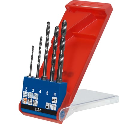 Набор сверл по металлу с шестигранным хвостовиком HSS 5 предметов kwb 4211-40