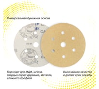 Круг шлифовальный на бумаге CA331 150 мм, 6+1 отв., Р100, 10 шт Deerfos 4673751372014