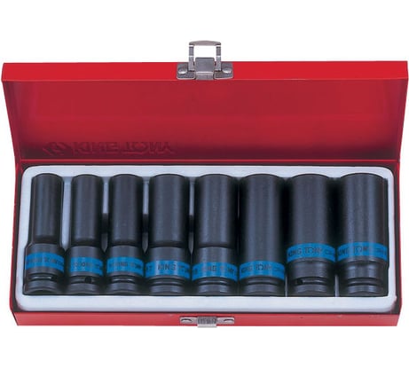 Набор торцевых головок ударных (8 шт; 1/2; 12-24 мм) KING TONY 4410MP01
