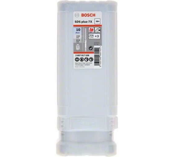 Бур (Набор 50 шт; SDS Plus-7X; 10 x 50 x 165 мм) по армированному бетону Bosch 2607017538