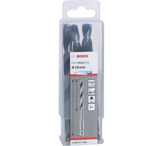 Сверло (HEX 10.0 мм; 5 шт) по металлу HSS PointTeQ Bosch 2608577548