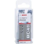 Набор 10 сверл (HSS PointTeQ; HEX 4.2 мм) по металлу Bosch 2608577544