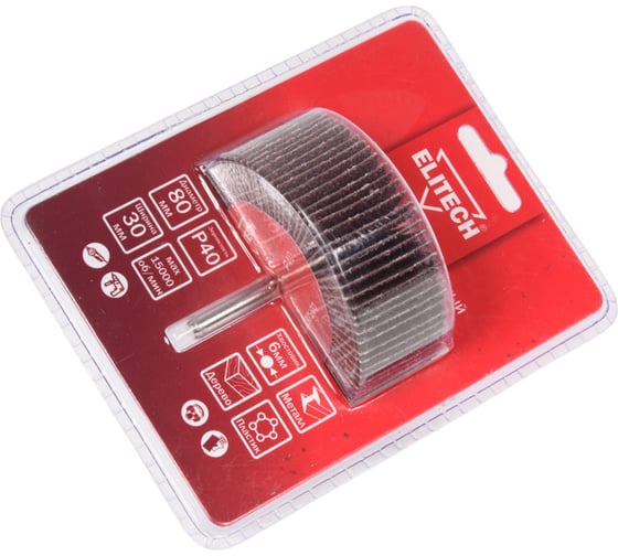 Круг лепестковый 80х30х6 мм, P40 ELITECH 1820.137100 204080