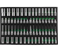 Набор глубоких торцевых головок, торцевых насадок со вставками TORX, HEX (66 пр; 3/8"DR, 1/2"DR) в EVA ложементе Jonnesway 49276