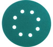 Круг шлифовальный на пленке GREEN 125 мм, 8 отв., Р40, 10 шт Deerfos 4673751373455