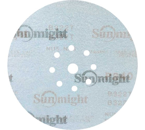 Круг шлифовальный на бумаге B322 225 мм, 9 отв., Р400, 10 шт SUNMIGHT 4673751372878