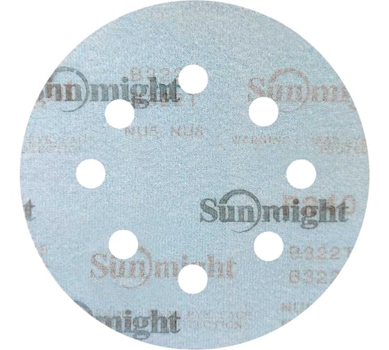 Круг шлифовальный на бумаге B322 125 мм, 8 отв., Р60, 10 шт SUNMIGHT 4673751373011