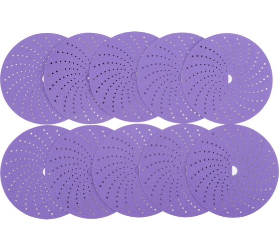 Круг шлифовальный c мультипылеотводом Purple P320, CERAMIC FILM Hookit CF775, 150 мм, 10 шт PROBOS 77547082-10