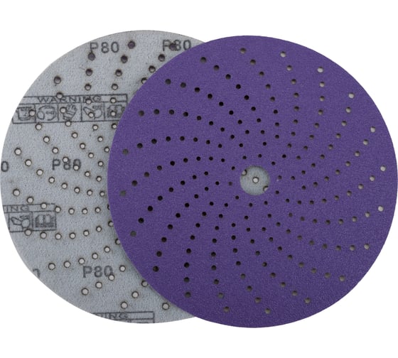 Круг шлифовальный c мультипылеотводом Purple P80, CERAMIC FILM Hookit CF775, 150 мм, 10 шт PROBOS 77586824-10