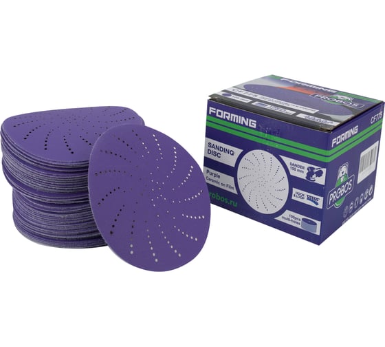 Круг шлифовальный c мультипылеотводом Purple P180, CERAMIC FILM Hookit CF775, 125 мм, 10 шт PROBOS 77564264-10 1