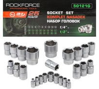 Головки 6-гранные 1/4" DR, 1/2" DR, 25 предметов Rockforce RF-50121G(57682)