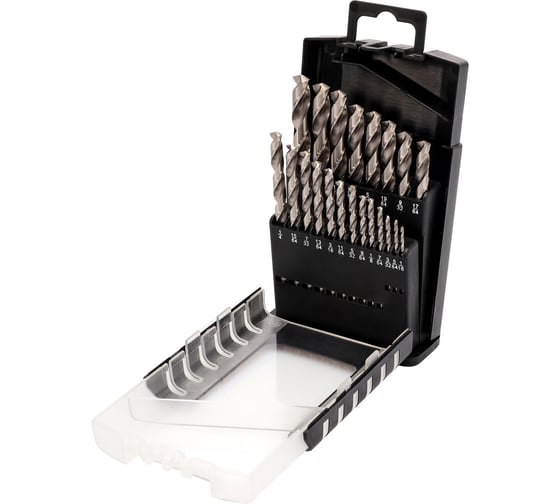 Набор сверл по металлу 1/16" - 3/8", DIN338, HSS-G, 135°, 21 шт H-Tools 214850ROHT 1