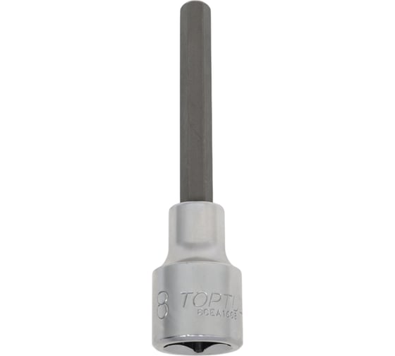 Головка торцевая с шестигранной вставкой HEX 8 мм, L=100 мм, 1/2"DR TOPTUL BCEA1608