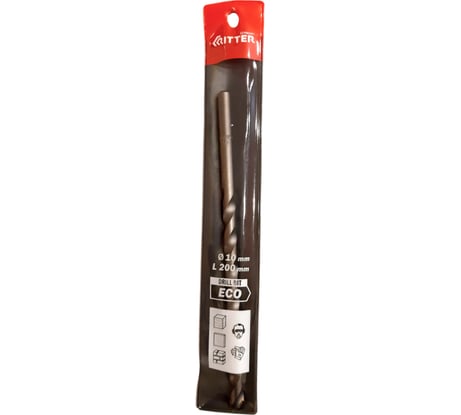 Сверло усиленное 10 х 200 мм по бетону и камню Eco RITTER PS12210200