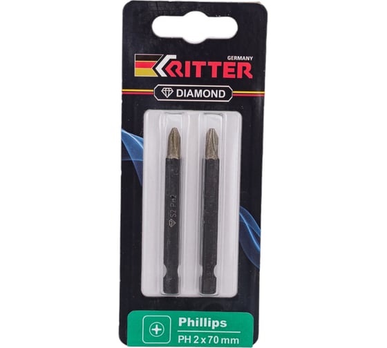 Бита 2x70 мм магнитная Diamond PH RITTER PS20112075 1
