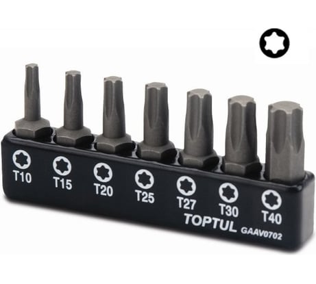 Набор бит TORX Т10-Т40, 7 шт TOPTUL GAAV0702