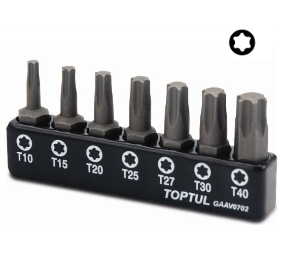 Набор бит TORX Т10-Т40, 7 шт TOPTUL GAAV0702