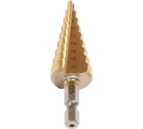 Сверло ступенчатое 9 ступеней, 4, 6, 8, 10, 12, 14, 16, 18, 20 мм Интерскол 0308 042